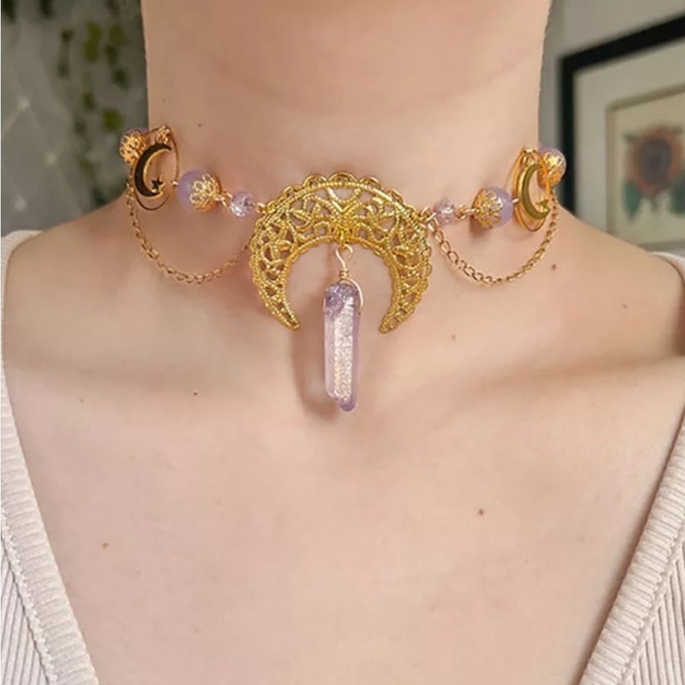 NWOT Fairy Moon Amethyst Necklace